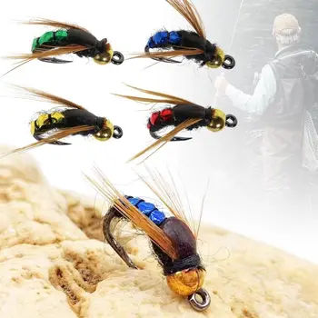 Dayanıklı Sinekler Hızlı Batan Pirinç Boncuk Kafa Solucan Yem Balıkçılık Cazibesi Böcek Scud Fly Bug