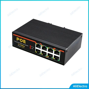 8 Port PoE anahtarı 10/100 Mbps Endüstriyel sınıf Hızlı Ethernet Anahtarı DİN Ray Dağı