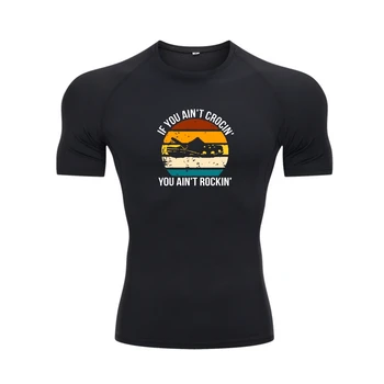 Eğer değil Crocin' değil Rockin ' Hediye T-Shirt Baskılı T Shirt Komik Pamuk Erkekler Tops Gömlek Aile