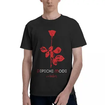 Gül Çiçek Depeche Serin Modu Yaz erkek kısa kollu tişört Adam Baskılı pamuklu bluz O-Boyun erkek Rahat Tişörtleri