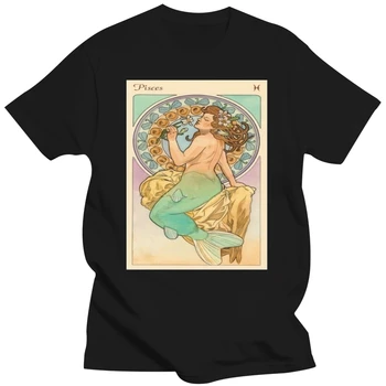 Baskı T-Shirt Erkekler Balık Astroloji Gömlek A1 Tshirt Gizli Büyücülük Servet Söylüyorum Cadı Şeytan