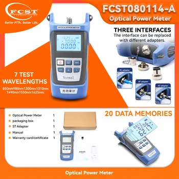 FCST Fiber Optik Güç Ölçer-70dB - + 10dB FTTH Kablo Test Cihazı SC / FC / ST 3 Çeşit Arabirim Konektörü