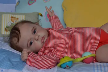 60 cm Silikon Yumuşak Vücut Reborn Yürümeye Başlayan Bebek Cameron Gerçekçi Yumuşak Dokunmatik Yüksek Kaliteli Erkek Kız Bebek Çocuklar için Noel Hediyeleri