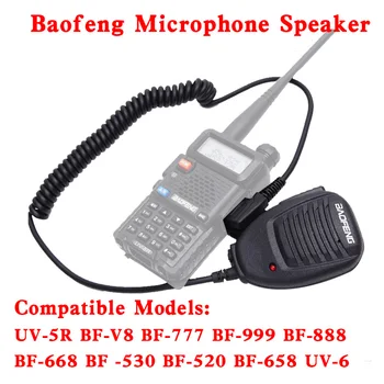 Baofeng Walkie Talkie Mikrofon Hoparlör Çift PTT Baofeng Amatör Radyo BF-888S UV - 82 UV-5R BF-V9 İki Yönlü Telsiz Mikrofon Aksesuarları