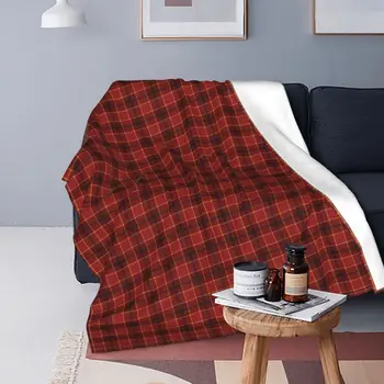 Ekose Kırmızı Noel Battaniye Kadife İlkbahar / Sonbahar Retro Çok fonksiyonlu Ultra Yumuşak Atmak Battaniye Yatak Ofis Halı Parçası