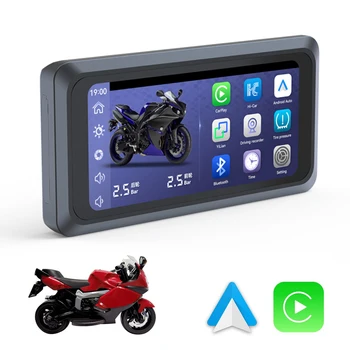 6.25 İnç Taşınabilir Motosiklet Kablosuz CarPlay Android Otomatik 1000nit Harici Motosiklet Ekran Açık IPX7 Su Geçirmez
