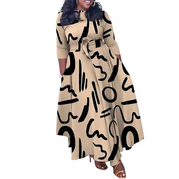 Kadınlar için 2023 Afrika Elbiseler Artı Boyutu Afrika Parti Elbiseler Kadınlar için Dashiki Ankara Abiye Zarif Baskı islami maksi elbise