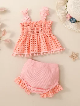 2 Adet Bahar Yaz Kız Sevimli Sling Hoodie Takım Elbise bebek tulumu Tulum Tırmanma Takım Elbise İçin Uygun 0-24M Bebek Parti Elbiseler