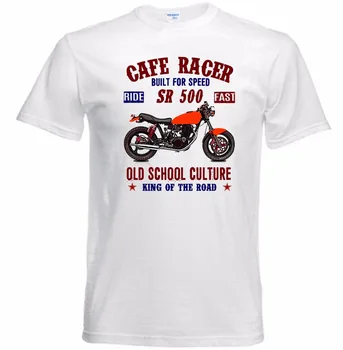 Yeni Marka Erkek Moda Trendleri Eğlence T-Shirt Vintage Japon Motosiklet Sr 500 Cafe Racer Yeni Pamuk Tee Gömlek Moda Komik