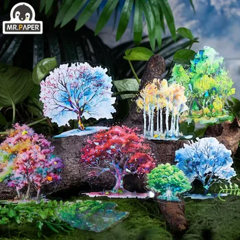 Mr. Kağıt 10 adet / paket Ağacı Tema Ins Tarzı renkli etiket DIY Su Geçirmez Kolaj Dekorasyon El Kitabı Malzeme Kırtasiye