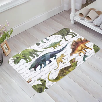 Dinozor Hayvan Renkli Metin Ev Paspas Dekorasyon Pazen Yumuşak oturma odası halısı Mutfak Balkon Kilim Yatak Odası Paspas