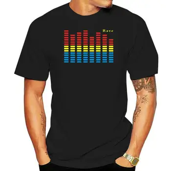 Satış T Shirt Fabrika Ses Aktif LED yanıp sönen ışık Yukarı ve Aşağı Ekolayzır T-shirt erkek tişört