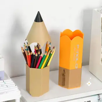 Makyaj fırçası düzenleyici Kapasiteli Kalem Şekli kalemlik Toz Geçirmez kapaklı Öğrenciler için Ideal Organizatör Sınıflar Masaüstü
