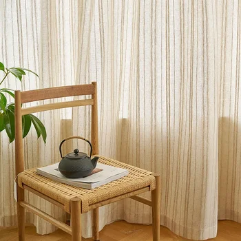 Japon Modern Perdeler Oturma Yemek Odası Yatak Odası Güneydoğu Asya Günlük Renk Keten Dikey Şerit Yüksek Kaliteli Özel