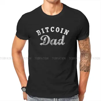 Baba adamın TShirt Bitcoin Cryptocurrency Madenciler Meme O Boyun Üstleri Polyester T Shirt Mizah Doğum Günü Hediyeleri