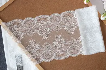 2 yard Sıkı Çiçek Dantel Şerit DIY El Sanatları Malzemeleri Dantel Bant Elbise Giyim Üst Sutyen Dekorasyon 22.5 cm Beyaz Dantel Kırpma