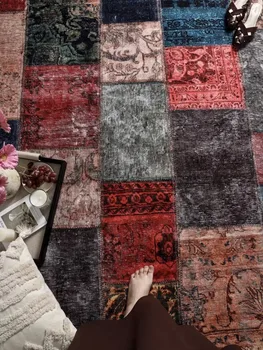 Etnik Fas oturma odası halısı Vintage Sanat Kanepe Sehpa Zemin Mat Farsça Yumuşak Yatak Odası Halı Yıkanabilir İskandinav Büyük Kilim