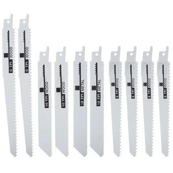 10 Adet El Testeresi Çok Testere Bıçağı Pistonlu Testere Bıçakları Saber Testere Kesme Ahşap Metal PVC Boru Elektrikli El Aletleri Aksesuarları