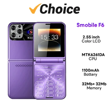 F6 Flip Cep Telefonu Dört SIM Kart GSM Hücresel Ağ El Feneri Hızlı Arama Sihirli Ses Katlanabilir Cep Telefonu Düşük Fiyat