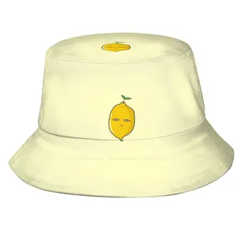 Limon çocuk balıkçı şapkası kova şapka kapaklar Limon çocuk Cavetown Sarı Narenciye Kireç