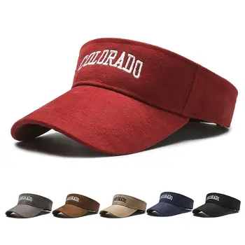 Pamuk güneş şapkaları Rahat Ayarlanabilir Düz Renk Güneş Koruyucu Şapka Üst Boş Kap Erkekler