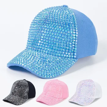 Kadın Elmas Kakma Kap Taklidi beyzbol şapkası Kadın Ayarlanabilir Rahat Açık Moda Streetwear Şapka Dans Caz Hip-Hop Şapka