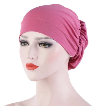 Kadınlar Basit Türban Şapka Müslüman Düz Renk Kap Kadın Yumuşak Rahat Başörtüsü Kapaklar İslam Kemoterapi Şapka Kadın İçin