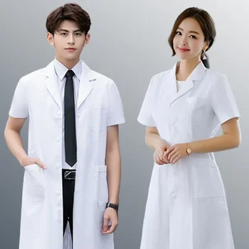 Beyaz ceket yaz kadın kısa kollu doktor kıyafetleri İnce uzun kollu beyaz ceket Beyaz ceket Doktor eczane hemşire iş