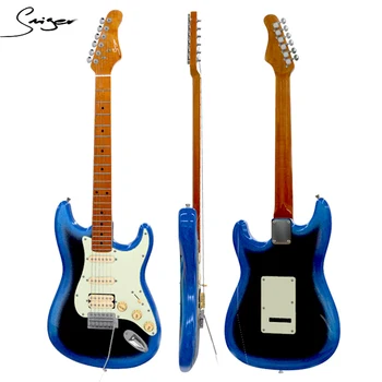 Toptan OEM Yüksek Kalite Tam Boy ST Gitar SSH Profesyonel Elektro Gitar