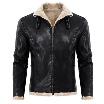 Sıcak satış kürk entegre erkek ceket Amazon kalınlaşmış kürk Dilek suni deri ceket