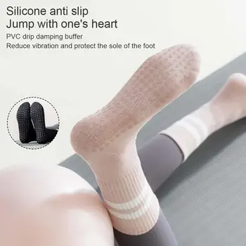 Pamuk Orta tüp Alt spor çorapları Profesyonel kaymaz Kapalı Yoga Çorap Silikon Çorap Spor Salonu Pilates Dans H6A1