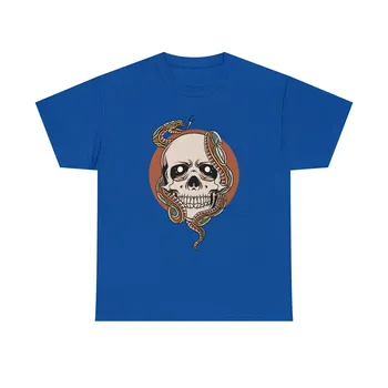 Yılan ve Kafatası Dövme Tee Kucaklamak Mistik İttifak T-shirt