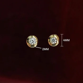 Aide 925 Ayar Gümüş Küçük Ampul Saplama Küpe Kadınlar İçin 18K Altın Kore Tarzı Ins Minimalizm Küpe Güzel Takı Hediye