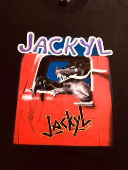 Vtg Jackyl Müzik Grubu Ağır Pamuk Siyah Tam Boy Unisex Gömlek HH737 uzun kollu