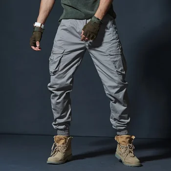 Yüksek Kaliteli Pamuk Moda Askeri Kamuflaj Rahat Taktik Kargo Pantolon Streetwear Harajuku Joggers Erkek Giyim Pantolon Z55