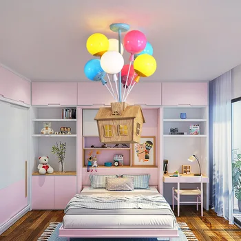 Modern minimalist kız yaratıcı odası lambaları Balon renk İskandinav basit karikatür çocuk odası demir led Avize WF1027