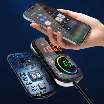 FM Verici Güç Adaptörü Bluetooth Araç Alıcısı 18W Radyo MP3 Çalar Handsfree FM Modülatör Desteği Siri Yardımcısı