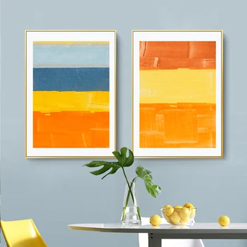 Klasik Blok Renk Soyut Resimler Fırça Darbeleri Duvar Sanatı Baskılar Tuval üzerine Boyama Posteri Oturma Odası Ev Dekorasyon için