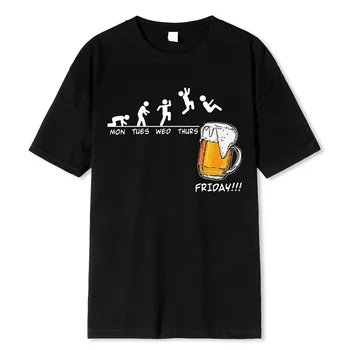 Cuma Bira Baskı erkek marka tişörtler Komik Grafik Hip Hop Yaz Erkek Tişörtleri Streetwear Pamuk Harajuku kısa kollu t-shirt