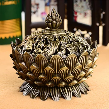 Buda Tütsü Tutucu Lotus Çiçeği Sandal Ağacı Buhurdan Ev Ofis Çayevi Kullanımı Ev Dekor Alaşım Tütsü Brülör
