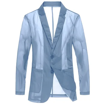 Casual Blazer Erkekler Slim Fit Yaz Erkek Takım Elbise Ceket 2023 Ücretsiz Kargo Uzun Kollu Güneş Koruyucu İnce Tek Takım Elbise Erkekler İçin Yeni Moda