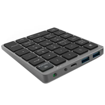 N970 kablosuz bluetooth Sayısal Tuş Takımı USB HUB ile Çift Modlu MoreFunction Tuşları Mini Numpad Muhasebe Görevleri için Siyah