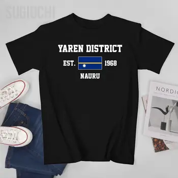 Vatansever Bayrak Nauru EST.1968 Yaren İlçe Erkekler Tshirt Tees T-Shirt O-Boyun T Shirt Kadın Erkek Giyim %100 % Pamuk