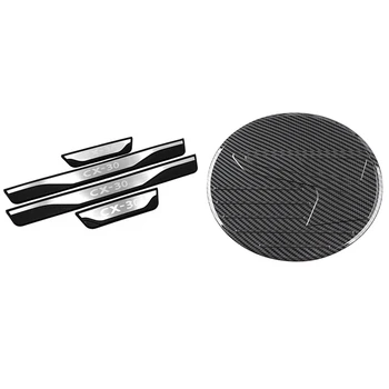 Araba Kapı Eşiği Kapağı sürtme pedalı Styling Sticker Yakıt Deposu kapatma başlığı Trim Gaz Sticker, Mazda için CX-30 2019-2020
