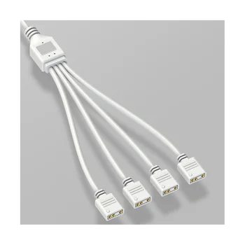 5V 3-Pin Uzatma Kablosu bilgisayar anakartı 1 Nokta 4 Hub Kablo Bağlantısı Uzatma ARGB Splitter, Beyaz