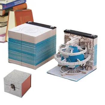 3D Sanat Takvimi 2024 Not Defteri Takvimi Oyma Modeli masa dekoru Masa Süsleri 3D Takvim DIY Not Heykel Kağıt Sanat Doğum Günü