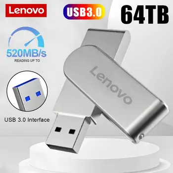 Lenovo USB flash sürücü 64 TB OTG Metal USB 3.0 Kalem Sürücü Anahtar usb 2 TB 4 TB 16 TB Yüksek Hızlı Pendrive Mini Flash USB sürücü Memoria