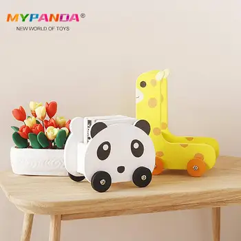 1 Adet Dollhouse Minyatür Panda Arabası Zürafa Depolama Rafı Modeli Mobilya Dekor Oyuncak Bebek Evi Aksesuarları