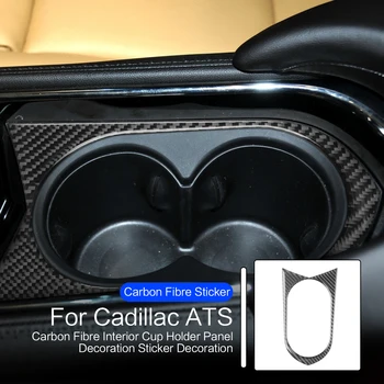 Araba Karbon Fiber İç Bardak Tutucu Paneli Trim Sticker Dekorasyon Cadillac ATS 2013-2019 Sedan Aksesuarları