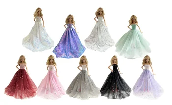 1 Takım Bez Bebek Aksesuarları Prenses Elbise + Ayakkabı 30cm 11 İnç barbie bebek Çocuklar veya doğum günü hediyesi